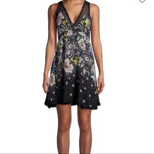 Free People lace floral mini slip dress